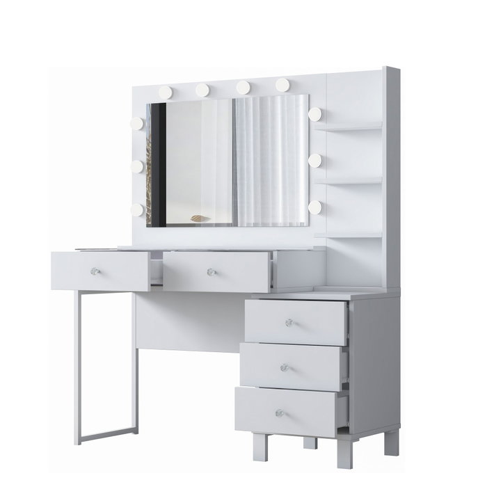 Hanah Home Mesa de Maquillaje con 10 Focos Blanco Hanah Home Mesa de Maquillaje con 10 Focos Blanco